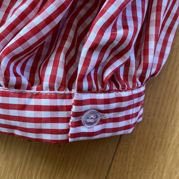 Zanzea Collection PLAID blouse lantern sleeves 4 fake buttons up back size 4 XL - Picture 5 of 9